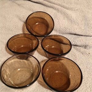 Set of Brown Glass Bowls